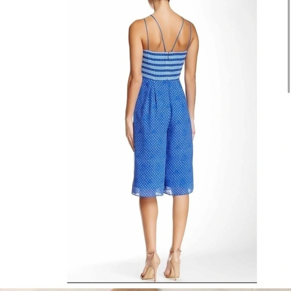 NWT Cynthia Steffe Abyss Alicia Cropped Romper Blue/white pattern SZ 10 - Picture 11 of 11